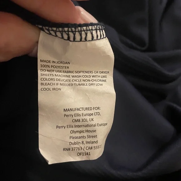 Cubavera Polo NWT Navy Blue Solid Textured Shirt Men's Size Medium - Picture 7 of 9